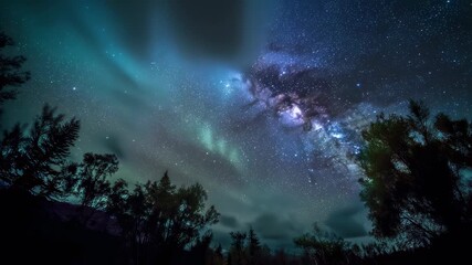 Wall Mural - Spectacular milky way galaxy in a clear night sky with countless stars and cosmic dust, stunning long exposure astrophotography landscape for astronomy and space exploration background