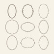 © fitradp - Hand Drawn Doodle Frames, Decorative Border Vector Set, Oval, Rectangle, Circle Sketch Frame Bundle
