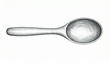 © Spike - Detailed hand-drawn illustration of a wooden spoon, showcasing its grain and smooth bowl.