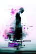 © The Little Hut - Abstract Silhouette of a Woman with Glitch Art Effect, Digital Distortion and Emotional Depiction