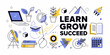 © Shuvra Majumder - Learn grow succeed with educational icons and symbols