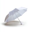 © KASUEMA SALAE - A plain white travel size umbrella, isolated on a pure white background. Weather protection, compact.