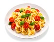 © Sayla - Plate of pasta tossed with cherry tomatoes and basil