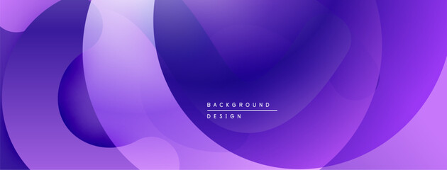 Wall Mural - abstract purple background. overlapping fluid shapes create modern design. gradient shades offer vis