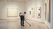 © hattaarshavin - man sweeping art gallery floor museum maintenance