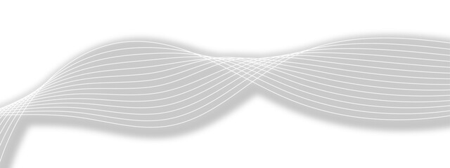 Wall Mural - minimalist abstract background with smooth white wavy lines on a clean light gray-white gradient.sof
