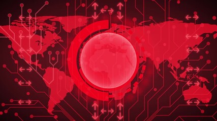 Wall Mural - Technology digital cyberspace, HUD infographic technology data analysis, and Digital data network, Features background representing connectivity and high speed data transfer, Seamless Loop, 4K
