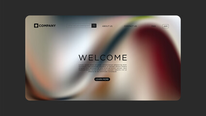 Modern website landing page with abstract design welcomes visitors to explore and learn more today