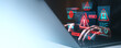 © ImageFlow - Cybersecurity warning concept showing hands typing on a laptop with red alert symbols and data breach indicators on a high-tech screen interface..
