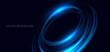 © chaninan - Blue circles glowing overpping on dark blue background. Speed motion moving movement concept.