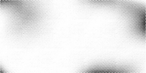 Wall Mural - Grunge texture. Black halftone grain gradients with fading dots, retro cartoon comic screen effect and optical depth. Vector 30s background for pop art design, posters, layouts, prints