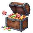© Piyawat - Colorful Candy Treasure Chest with Lollipops and Sweets for Festive Celebrations and Events