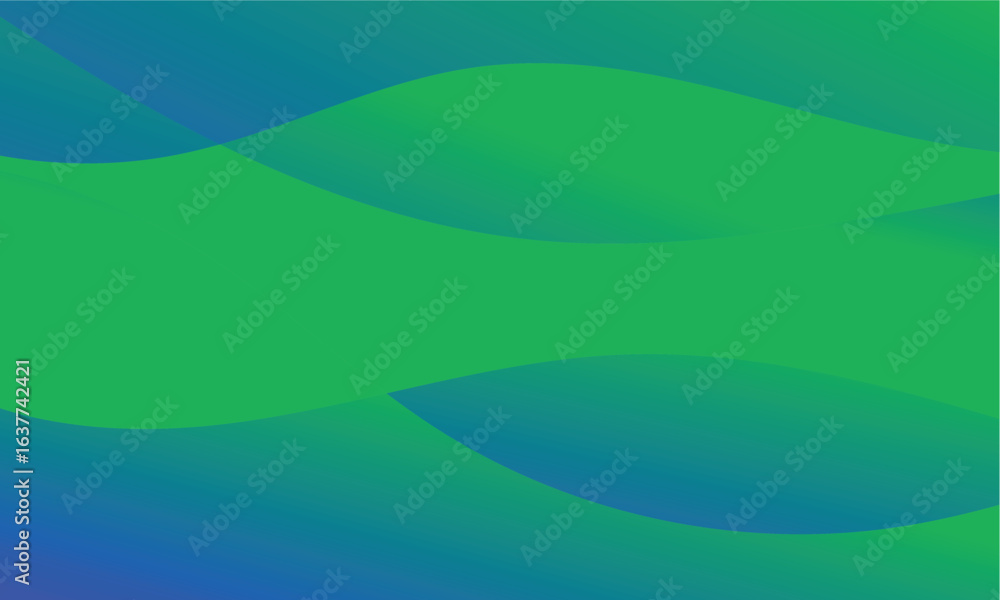 Soft Abstract Waves in Blue Green Gradient Minimalist Blue Green ...