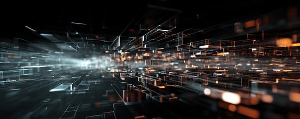 Wall Mural - modern digital abstract 3d background. can be used in the description of network abilities, technolo