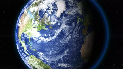 Wall Mural - glowing blue outline the united states of america in north america seen on earth in the space. - gra