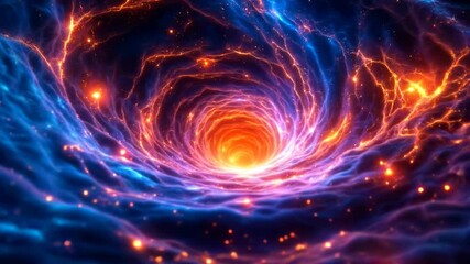 Wall Mural - Explore a vibrant cosmic wormhole with swirling nebulae and bright energy.