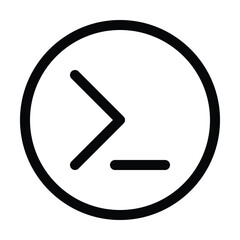 Outline terminal browser icon for command line web access.