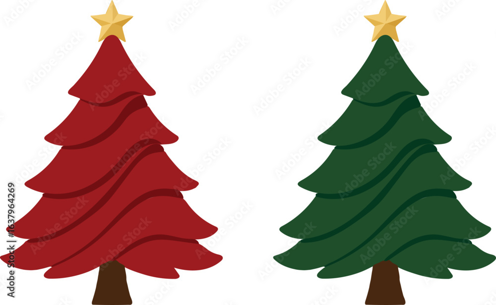 Christmas tree vector art and illustration Stock Vector | Adobe Stock