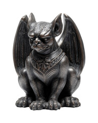 Gargoyle sculpture display object bronze material, isolated on transparent background, png