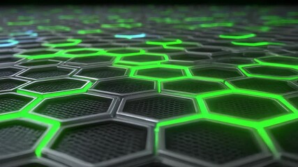 Futuristic Glowing Honeycomb Matrix