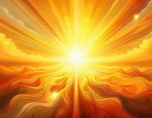 Wall Mural - vibrant yellow and orange sunburst explosion summer energy glow sun