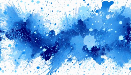 Wall Mural - seamless blue paint splatters on white abstract speckled texture print energy