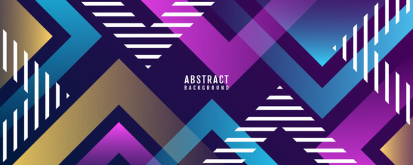 Wall Mural - colorful geometric abstract background overlap layer on dark space with arrows effect decoration. mo