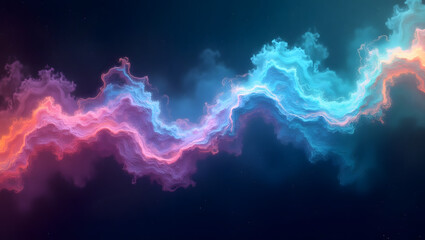 Wall Mural - abstract cosmic dust with neon color palette.