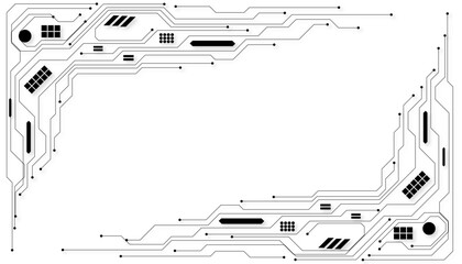Wall Mural - circuit board electronic or electrical line inside computer with white background, engineering techn