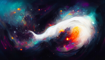 Wall Mural - Abstract Nebula Cloud - Digital Art/Wallpaper