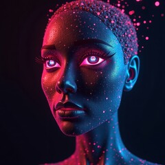 Wall Mural - cyber and digital woman