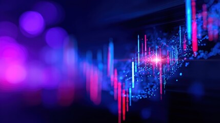 Wall Mural - vibrant abstract soundwave visualization with colorful light effects against a dark background