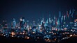 © CStock - Abstract financial data visualizations over a city skyline at night, showcasing market trends and investment insights.