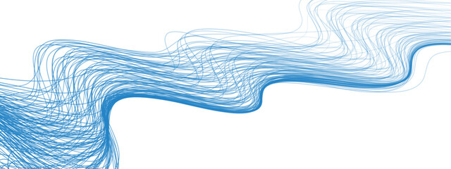 Canvas Print - abstract digital background with shades of blue, cyan, and light sky flowing wavy lines. motion, ene