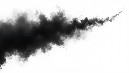 Wall Mural - black smoke on a clean white background. the smoke appears to rise and swirl, creating a sense of mo