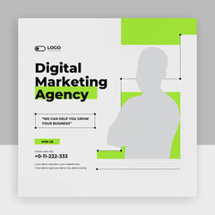 Wall Mural - Digital marketing agency social media post banner template design, corporate social media post 