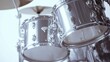 © Alpa - Rock band percussion equipment drummer with bass drum, snare, and cymbals