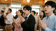 © Daigune - Korean Church Worship Service with Congregation in Prayer