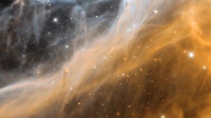 Wall Mural - Ethereal nebula with light and dark gas clouds, scattered stars in deep space