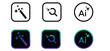 © JunnU studio - artificial intelligence generate button eps10.