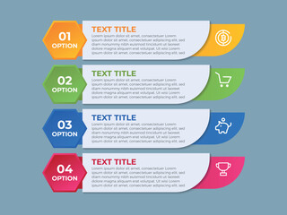 Wall Mural - infographics design template, business concept with 4 steps or options, can be used for workflow lay