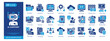 © Elzicon - ai support icon set collection in solid glyph style. an icon pack contain team space, cloud docs, web meeting, digital desk, work cloud, vpn secure, file backup, work flow, cloud store