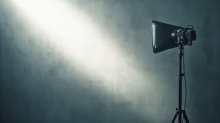 Wall Mural - low angle photo of studio grey textured background lighted with soft light from the right to the lef
