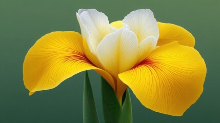 Wall Mural - a yellow flower with white petals
