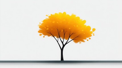 Wall Mural - a tree with yellow leaves is the main focus of the image