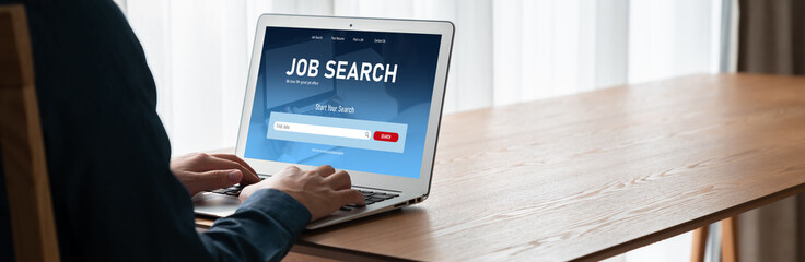 Wall Mural - online job search on modish website for worker to search for job opportunities on the recruitment in