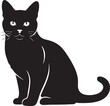 © Juwel_AI Designer - Black cat sitting and looking forward silhouette