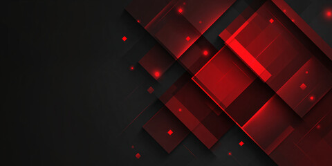 Canvas Print - abstract geometric background with rectangular shapes. red rectangular shapes on black background. b