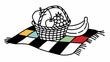 © Z - Fresh fruit picnic basket on checkered blanket invites relaxation and outdoor fun