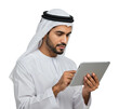 © Graphic Genius - Business professional using tablet dubai digital interaction indoor studio modern technology. Cut out png